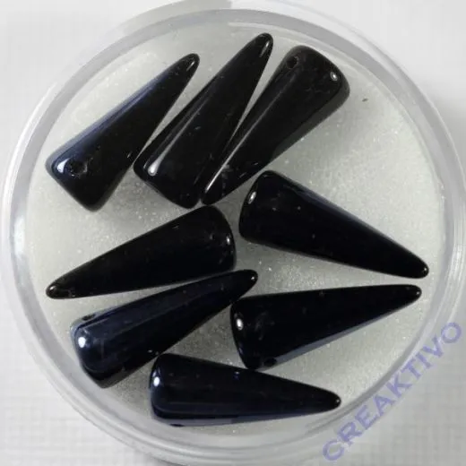 Spike Beads jet hematite 7x17mm 8 St�ck