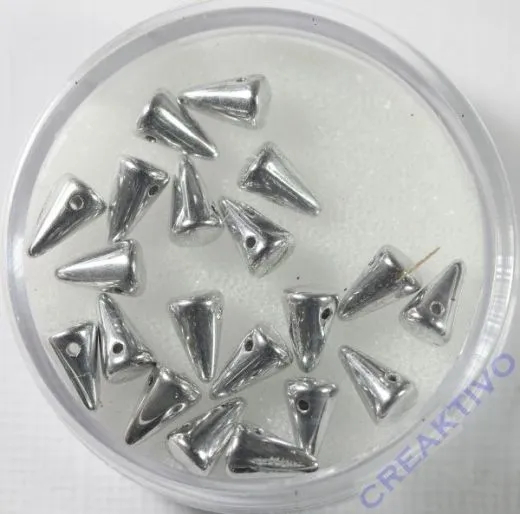 Spike Beads silberfarben 5x8mm 20 St�ck