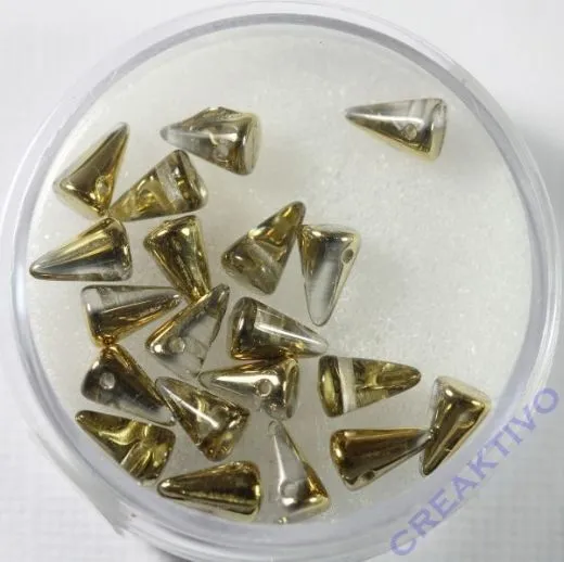 Spike Beads goldfarben halb bedampft 5x8mm 20 St�ck