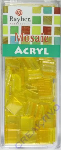 Acryl-Mosaik, 1x1 cm, transparent, lichtgelb