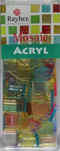 Acryl-Mosaik, 1x1 cm, transparent, pastell