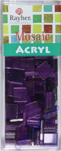 Acryl-Mosaik, 1x1 cm, transparent, violett