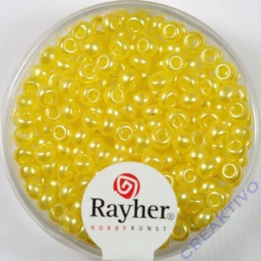 Rocailles verwachst 3,5mm sonnengelb