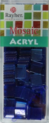 Acryl-Mosaik, 1x1 cm, transparent, azurblau