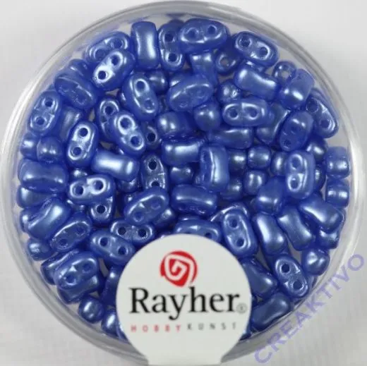 Doppelloch-Rocailles verwachst 3x5mm bayrisch blau