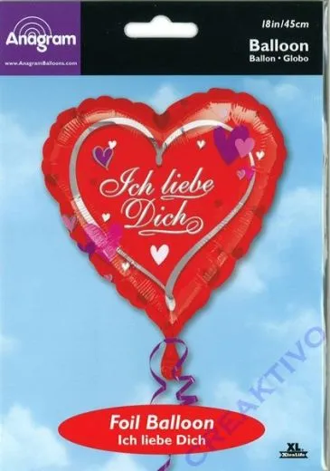 Folienballon Ich liebe Dich 18 / 45cm