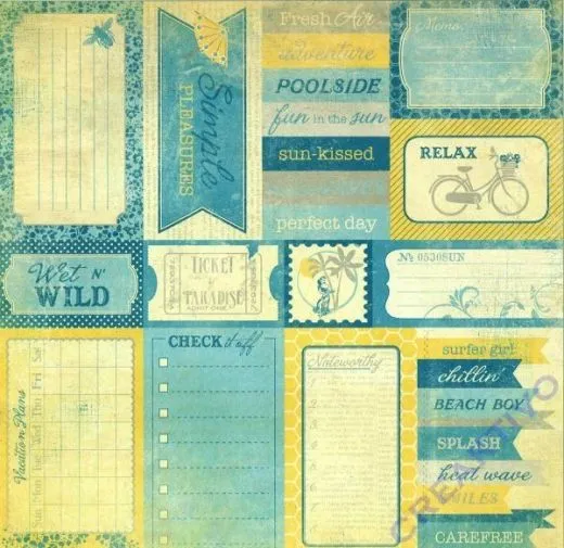 Scrapbooking Papier Summer Enhancements (Restbestand)
