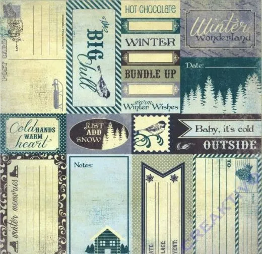 Scrapbooking Papier Winter Enhancements (Restbestand)