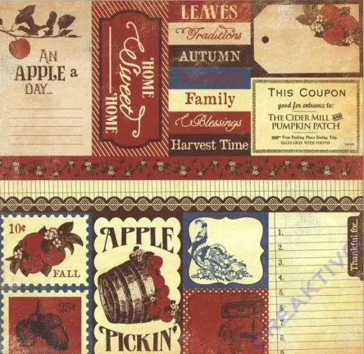 Scrapbooking Papier Autumn Enhancements (Restbestand)