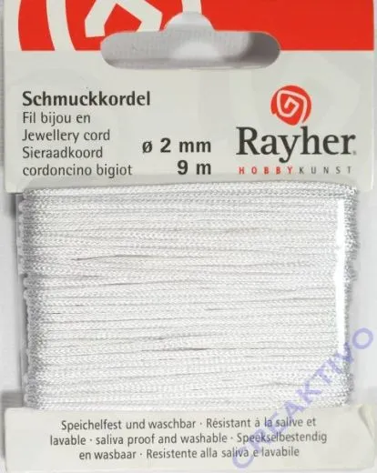 Schmuckkordel 2mm 9m wei�