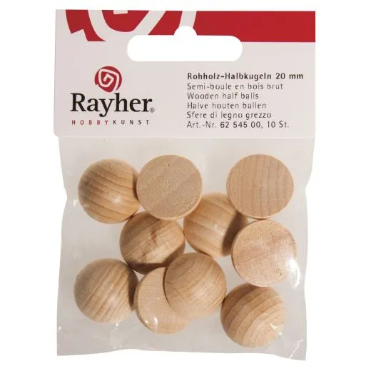 Rohholz-Halbkugeln 20mm 10 St.