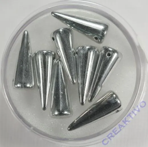 Spike Beads silberfarben 7x17mm 8 St�ck