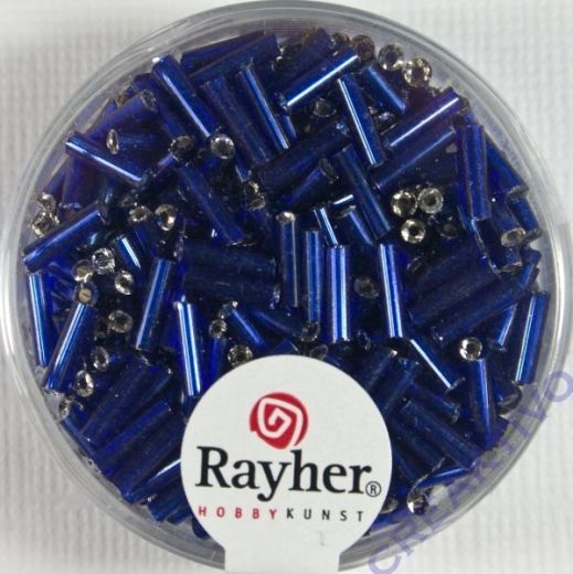 Glasstifte, 7/2 mm, mit Silbereinzug dunkelblau