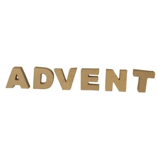 Pappmach�-Mini-Buchstaben-Set, ADVENT, 4x1,5 cm, SB-Btl. 1 Set