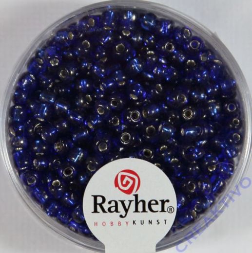 Rocailles 2,6mm ø mit Silbereinzug dunkelblau
