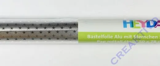 Bastelfolie Alu mit Sternchen silber