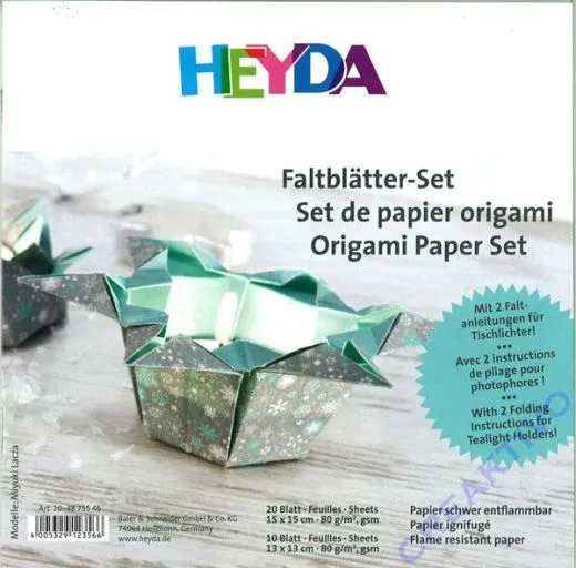 Heyda Faltbl�tter-Set Origami Papier Set Lucia silber