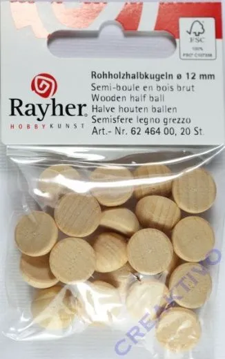 Rohholzhalbkugeln 12mm