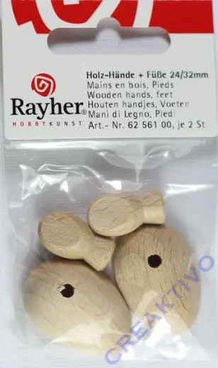 Holz-H�nde + F��e 24/32mm (Restbestand)