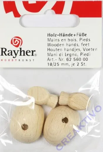 Holz-H�nde + F��e 18/25mm Restbestand)