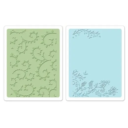 Sizzix Textured Impressions Embossing Folders 2PK - Garden Set