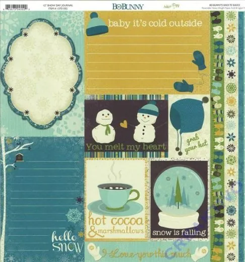 Scrapbooking Papier Snow Day Journal (Restbestand)