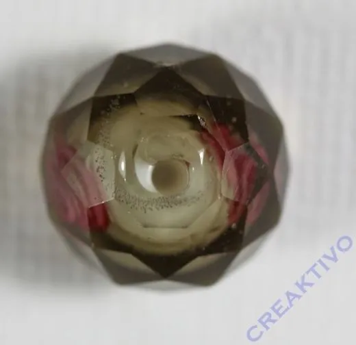 Glasschliffperle Rosenperle 12mm grau