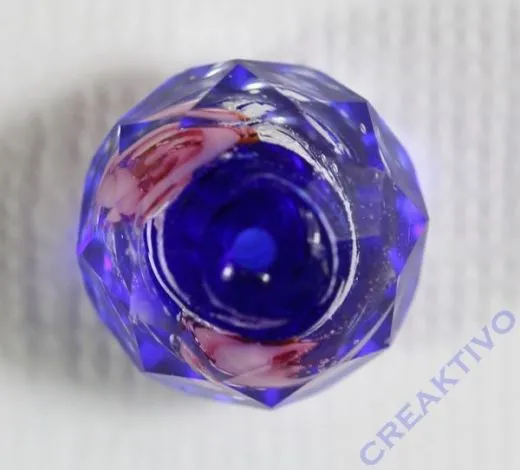 Glasschliffperle Rosenperle 12mm blau