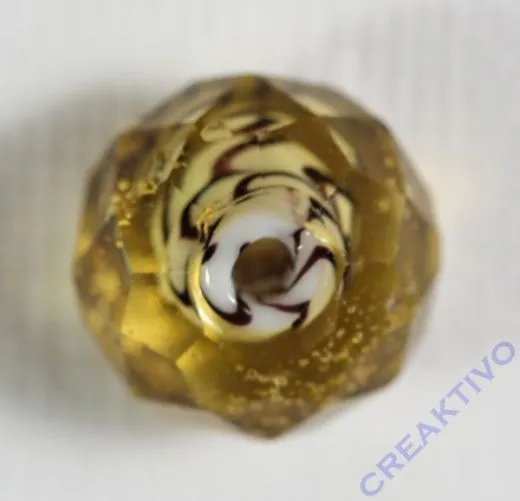 Glasschliffperle Streifenperle 12mm topas