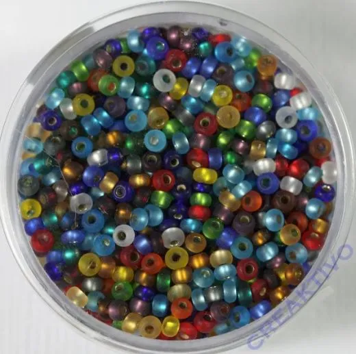 Pracht Rocailles mit Silbereinzug matt 2,6mm 17g mix