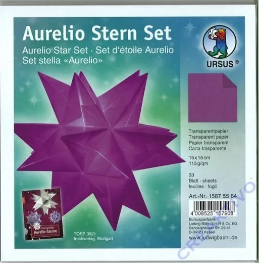 Aurelio Stern Set 15x15cm transparent aubergine