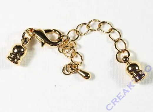 Endkappen mit Karabiner 4mm goldf.