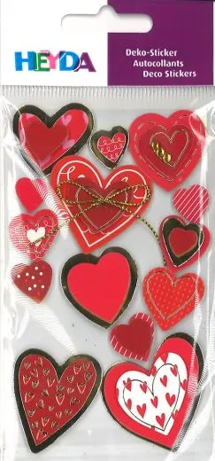 Heyda Sticker Herzen 2 rot