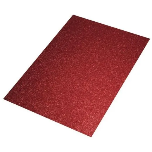 Moosgummi Platte 2mm 30x40cm Glitter rot
