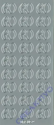 Stickerbogen 60 23x10cm silber