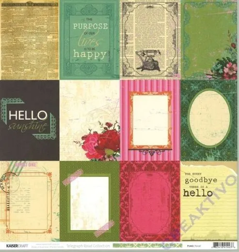Scrapbooking Papier Telegraph Road - Parcel (Restbestand)