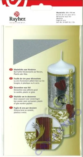 Rayher Wachsfolie, 20x10 cm, 2 St�ck, silber