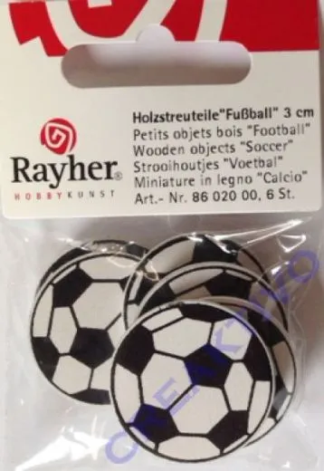 Holzstreuteile Fu�ball 3cm 6 St�ck