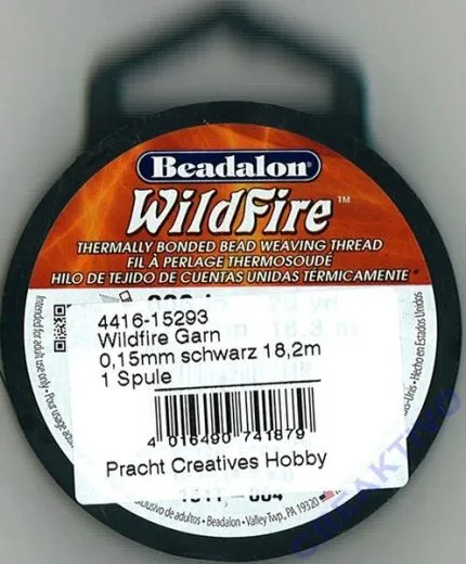 Perlenwebfaden Wild Fire Wildfire schwarz � 0,15 mm 18,2m
