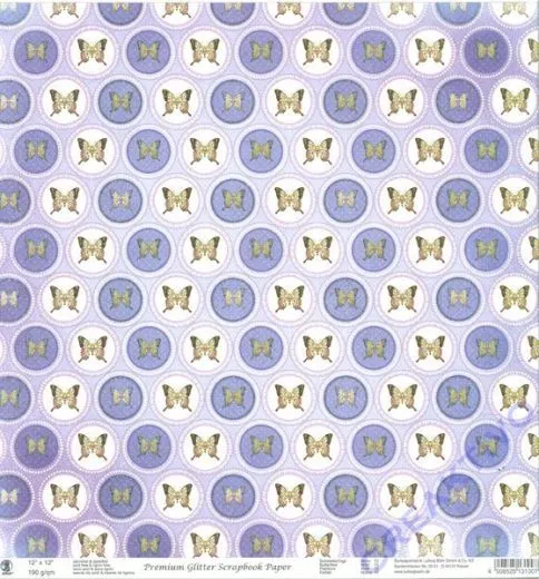 Premium Glitter Scrapbook paper Schmetterlinge 75