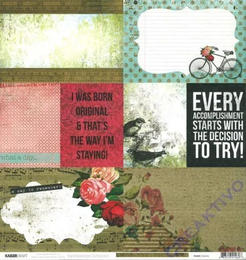 Scrapbooking Papier Kaisercraft Kaleidoscope - Palette (Restbestand)