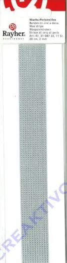 Rayher Wachs-Perlstreifen 20cm 2mm silber 11St