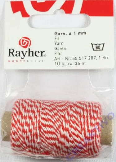 Rayher Garn 1mm rot/wei�