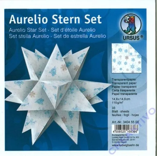 Aurelio Stern Set 15x15cm Transparentpapier Kristalle blau/braun