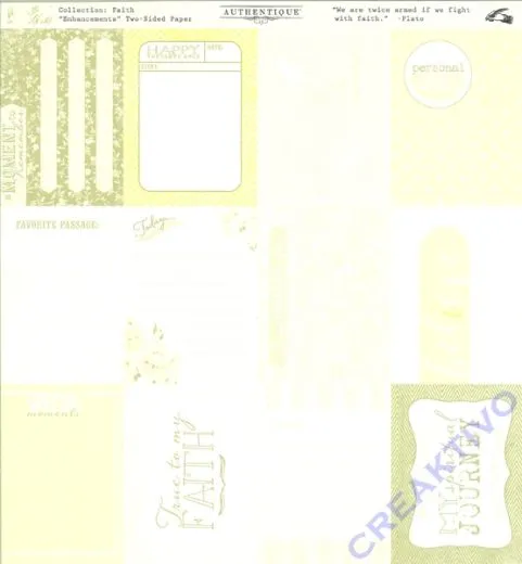 Authentique Faith - Scrapbooking-Papier Enhancements