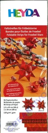 Faltstreifen f�r Fr�belsterne rot