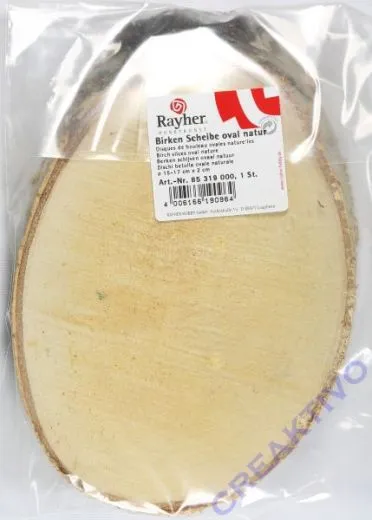 Birken Scheibe oval natur 15-17cm