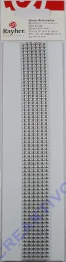 Rayher Wachs-Perlstreifen, 20 cm, 4 mm, silber, 6 St�ck