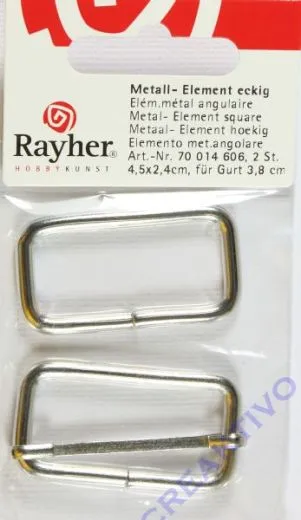 Metall-Elemente eckig fr Gurt 3,8cm