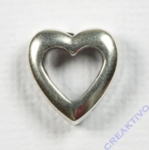 Metall-Zierelement Herz silber